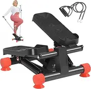 SogesPower Steppers with Resistance Bands for Exercise at Home,Black&Red