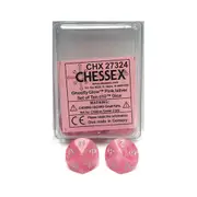 10pcs Chessex D10s RPG Tabletop Gaming Dice Ghostly Glow Pink/Silver