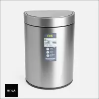 在飛比找momo購物網優惠-【HOLA】EKO感應金屬垃圾桶12L 半月形