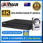 Dahua NVR 4 Channels+3TB HDD (DHI-NVR4104HS-P-4KS2/L)