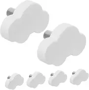 6pcs Cloud Shape Soft Rubber Knobs for Boys and Girls Cute Cartoon Drawer Handle Pulls for DIY Closets Dressers