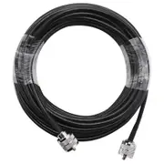 15M UHF Coaxial Cable RG58 Coax Cable PL259 Cable 50 Ohms CB Radio Antenna Cable UHF Male to UHF Ma black