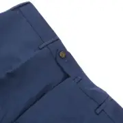 PT01 NWT Flat Front Casual / Dress Pants Size 52 36 US Solid Blue Wool Blend