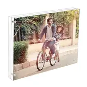 Acrylic Picture Frame,Clear 10 + 10MM Thickness Stand In 6x8 Inch