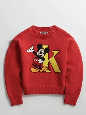 NWT Kith Kids X Disney Mickey And Friends Crewneck Sweater Red Size Youth M (8)