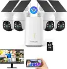 2K Battery Operated Outdoor Security Camera Wireless,No Subscription,Wi-Fi Home