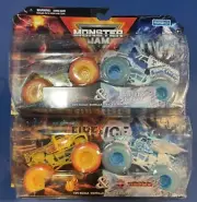 2024 Monster Jam Fire & Ice Whiplash-Dragonoid & Son-UVA Digger-Earth Shaker