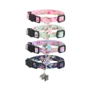 Breakaway Cat Collar with Bell 4 Pack Safety Adjustable Cat Collars Set…