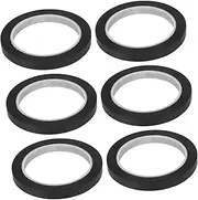 ULDIGI Multi-use Insulation Tape 6 Rolls Whiteboard Marking Tape 10mm x 66m Black Pet Material