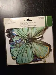 Butterfly Die Cuts Foil Paperboard 32-33/Pk,