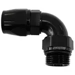 Aeroflow Male End -10Orb to 10An Teflonfull Flow Billet 90 Deg Black - AF583-10-10DBLK