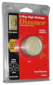 Pass & Seymour 3-Way High Wattage Dimmer Light Switch 1000W Ivory - R1003-PIV