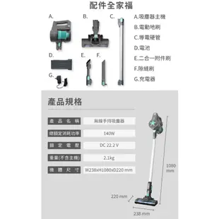 本月特價1台【禾聯】無線吸塵器《HVC-14UL010》手持/直立二合一