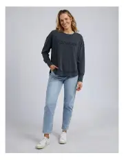 [Foxwood] Simplified Crew Jumper in Washed Black