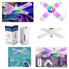 RGB bluetooth Music Ceiling Lamp LED 4Leaves Ships US.Bulb Lamp +Remote Control.