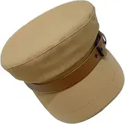 [OATIPHO] Leather Buckle Beret Stylish Lady Beret Warm Hat Ladies Sun Hats for Women Bucket Hat for Women Caps for Men White Beret Visor Hats for Women Headwear Hoodie Polyester Cotton Khaki