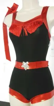 BLACK boycut with Fringe Trim SEQUIN STAR ADULT DANCE WESTERN COWGIRL Costume