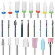 Modelones 24 Pcs Nail Drill Bit Set Ceramic Diamond Acrylic Gel Nail Bit Kit