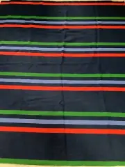 Pendleton Rare Wool Blanketweight Fabric Remnant Navy Stripe 64”wx76”L (2+ yds)
