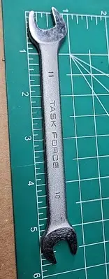 Vtg Task Force Wrench Metric Dubble Open End 11mm 10mm Chrome Vanadium New