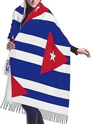 [DRTGEDS] Cuban Flag Scarfs For Women Fall Winter Scarves Pashmina Shawls And Wraps For All Season Christmas Gift