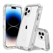 For Apple iPhone 14 Pro Transparent Defender Slim Polycarbonate Case Cover (Clear)
