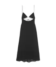 Saint Laurent Cut-Out Detailed Open Back Dress FR36 black