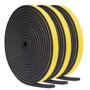 Foam Weather Stripping for Doors and Windows 1/2 inch W x 1/8 inch T, Adhesiv...