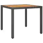 Garden Table Black 90x90x75 cm Poly Rattan