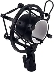 ERINGOGO Metal Shockmount Clip Suspension Microphone Stand Mount for Condenser Mic Holder Vibration Bracket for Audio Recording Black