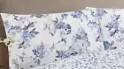 Vantona Home Classic Sheet Set King Blue Floral Bunches Blossom Cotton Percale