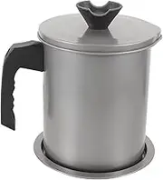 iplusmile Anti-Spill Oil Pot Oil Can Container Grease Storage Cooking Modern Oil Strainer Grey 304 Stainless Steel