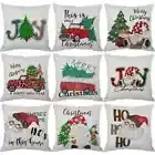 Snowman Cushion Cover Merry Christmas Tree Gifts Cotton Linen Pillowcase Santa