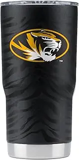 Gametime Sidekicks Missouri Tigers 20oz Black Tumbler - Officially Licensed, 18/8 Stainless Steel, Double-walled, Vacuum-insulated, UV LED Printed Logos, Sweatless, Stays Hot/Cold - Full Wrap