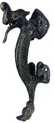 Brass Door/Window/Cupboard Handle: 'Lucky Dragon' (11425)