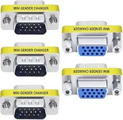 GANASOME 5Pcs HD DB15 VGA Male to Female Null Modem Serial Cable Coupler Gender Changer Adapter