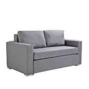 Casa Decor Selena 2 in 1 Sofa Couch - Fabric 2 Seater Grey Light