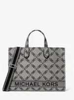 ★正品代購★ MICHAEL KORS SHOPPER GIGI LARGE AUS JACQUARD MIT EMPIRE-LOGOMUSTER 預購｜限時★滿萬折$500★保健食品3件9折★下單贈美國暢銷護手霜