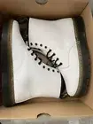 DR. MARTENS-Zavala White Combat Boots Leather Women’s Size 10