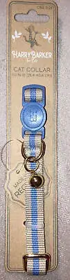 Harry Barker For Cats Blue Striped Webbing Collar (O/S 10" -16")