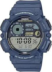 [Casio] DIGITAL MULTI WINDOW FISH, MOON, ALARM,S/W,100M 10YR BATT, BLUE RESIN BAND