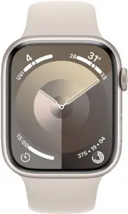 Apple Watch Series 9 - 64GB - GPS - 41mm - Starlight - Aluminum - Starlight - Sport Band - One Size - Rubber - Refurbished (Premium Condition)