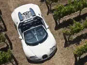Cars 2008 bugatti veyron grand sport roadster us spec Desk Mat Stitched