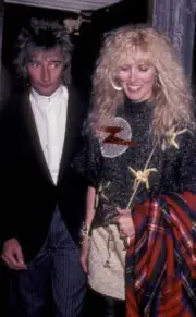 Rod Stewart & Alana Hamilton at Allan Carr & Bruce Jenner Ho - 1981 Old Photo 1