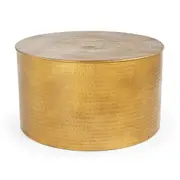 Titan Golden Hammered Metal Round Coffee Table