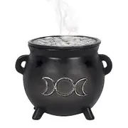 Something Different Triple Moon Cauldron Backflow Incense Burner Black One Size