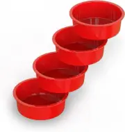SILIVO 6 Inch Cake Pans (4 Pack) - Silicone Smash Cake Pans, Nonstick round