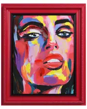 Empire Art Direct "Vivid Elegance" Hand-Painted Embellished Canvas Wall Art with Baroque Frame