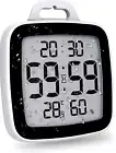 Digital Shower Clock with Timer - Waterproof Shower Timer for Kids & Adults - Pe