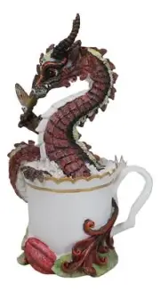 Ebros Cocoa Dragon Drunken Beverage Spirit Drinks and Dragons Statue 7.75" Tall